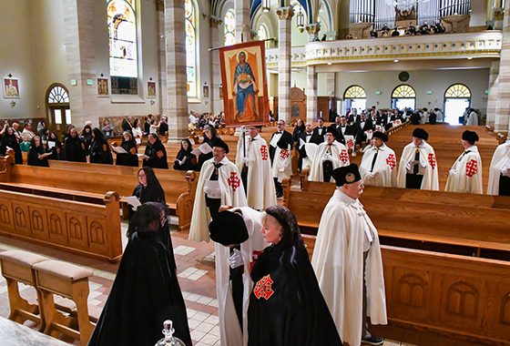 Altar procession during investiture Mass