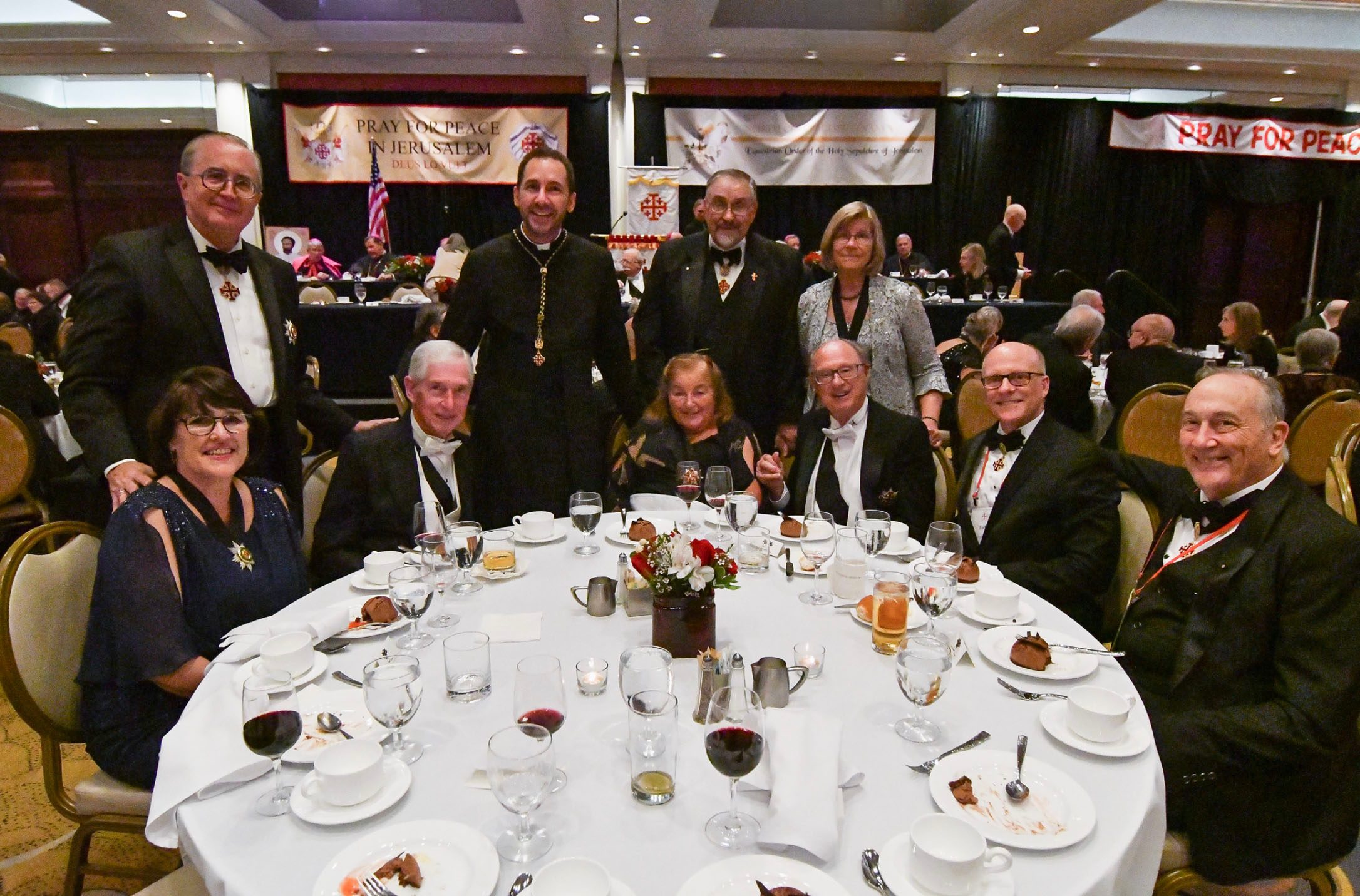 Formal group photo at gala dinner